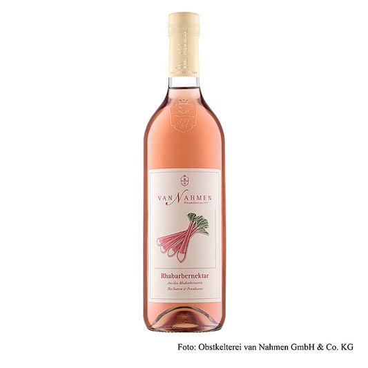 van Nahmen - hindbær-rabarbernektar, 70 % friskpresset saft, 750 ml