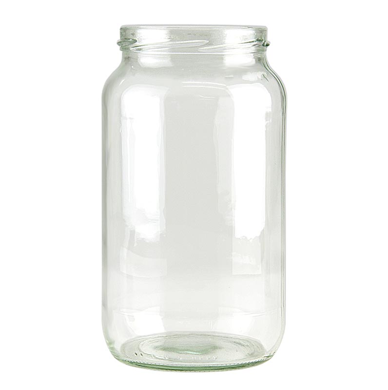 Glas, rundt, 1062 ml, ø 82mm halsfinish, uden låg, 1 stk.