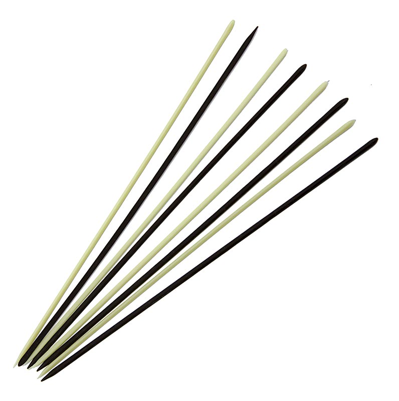 Chokoladepinde - "Spyd", assorteret mørk og hvid chokolade, 20 cm lange, 515 g, 490 stk.