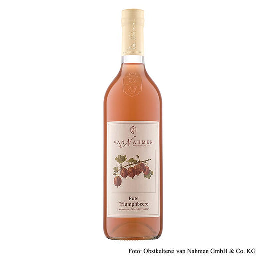 van Nahmen - Rød triumfbeersaft (stikkelsbær), 65 % direkte saft, 750 ml