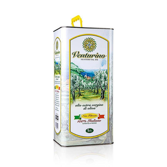 Ekstra jomfruolivenolie, Venturino "Mosto", 100 % italienske oliven, 5 liter