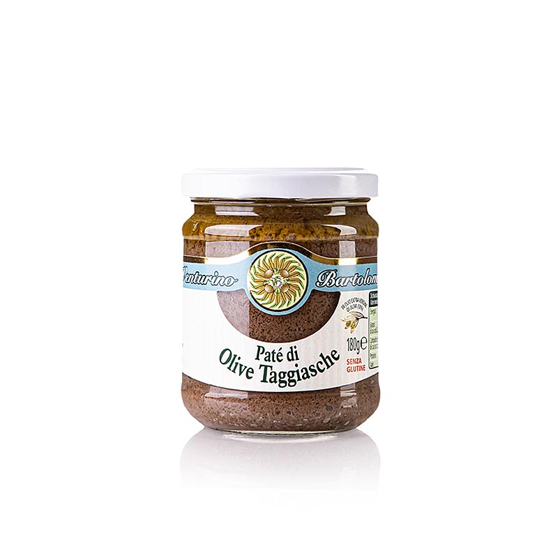 Olivenpasta - tapenade, sort, lavet af Taggiasca-oliven, Venturino, 180 g