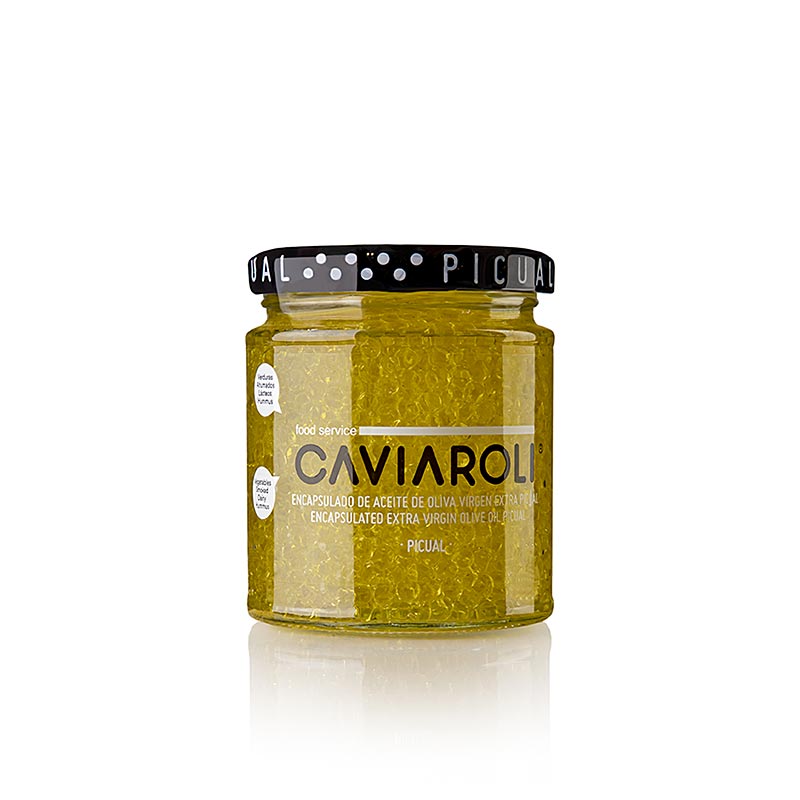 Caviaroli® olivenoliekaviar, små perler af ekstra jomfruolivenolie, gul, 200 g