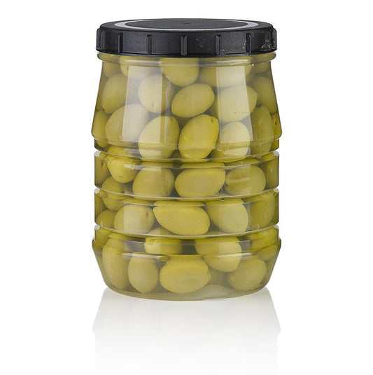 Grønne oliven, med sten, i saltlage, Linos, 1,5 kg