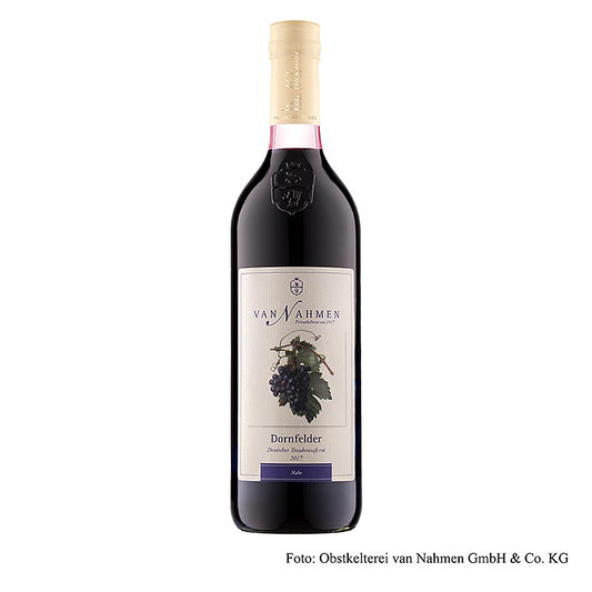 Dornfelder druesaft, rød, 100 % direkte presset saft, van Nahmen, økologisk, 750 ml
