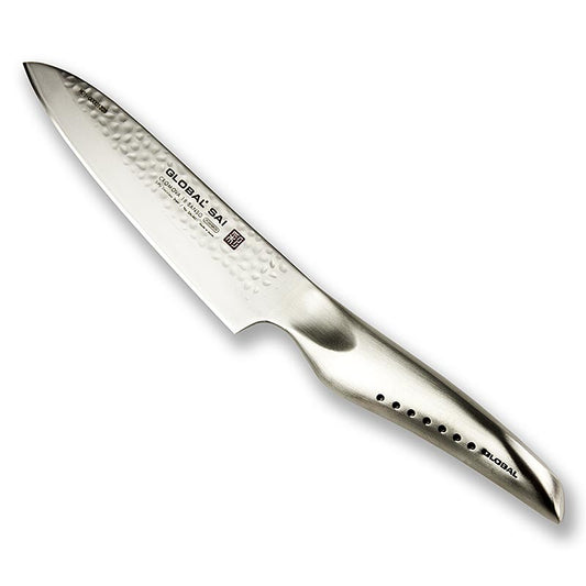 Global SAI-M01 kokkekniv, hammerslagsdesign, 14 cm, 1 stk.