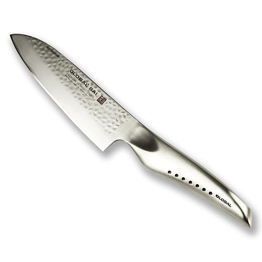 Global SAI-M03 Santoku-kniv, hammerslagsdesign, 13,5 cm, 1 stk.