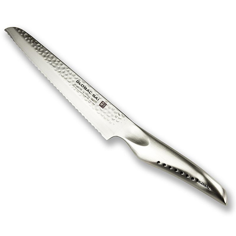 Global SAI-M04 brødkniv, hammerslagsdesign, 14 cm, 1 stk.