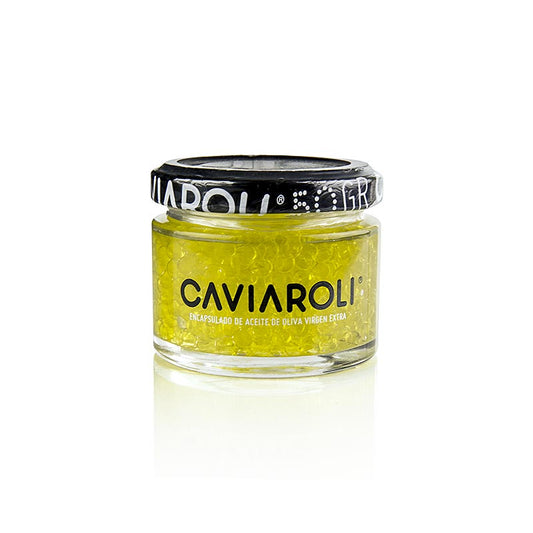 Caviaroli® olivenolie kaviar, små perler af ekstra jomfru olivenolie, gul, 50 g