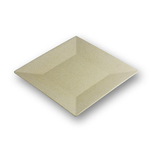 Genanvendelig bambustallerken, creme, tåler opvaskemaskine, 23x23cm, 1 stk - specialpris, gyldig indtil 30.10.2024