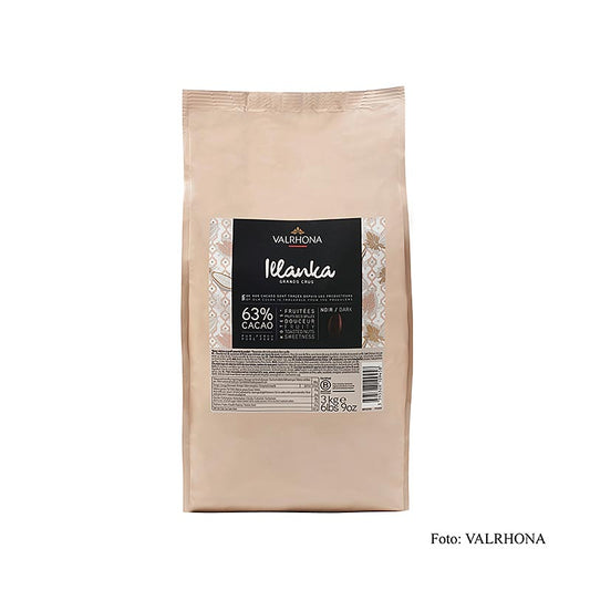 Valrhona Illanka, mørk couverture, Callets, 63% kakao, Peru, 3 kg