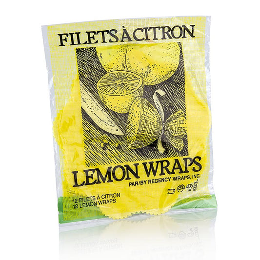 The Original Lemon Wraps - Citronwraps, gule, med grønt bånd, 12 stk.