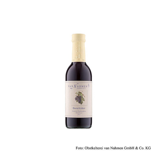 Dornfelder druesaft, rød, 100 % direkte presset saft, van Nahmen, økologisk, 250 ml