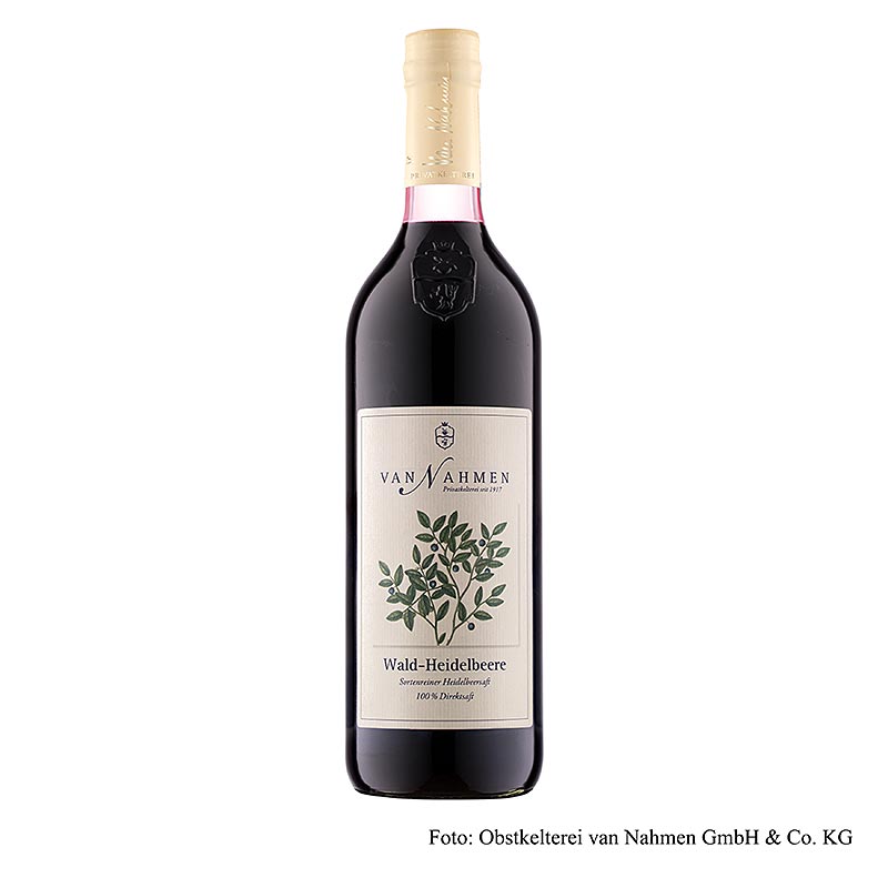 Skovblåbær, 100 % direkte juice, van Nahmen, økologisk, 750 ml