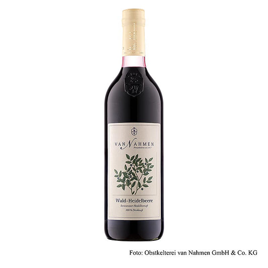 Skovblåbær, 100 % direkte juice, van Nahmen, økologisk, 750 ml