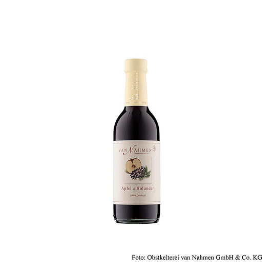 Æble- og hyldebærsaft, van Nahmen, økologisk, 100 % direkte juice, 250 ml