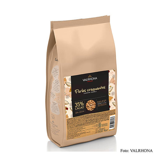 Valrhona crispy pearls, kornfyld med Dulcey chokoladeovertræk, blond, 3 kg