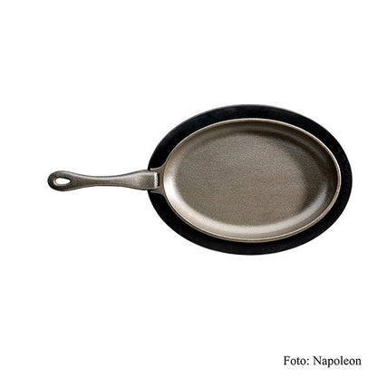 Napoleon grilltilbehør - Oval støbejernspande, aftagelig. Håndtag, silikonebund, 3 stk.