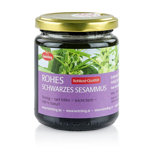 Sort sesampuré, rå, 100 % naturlig, vegansk, økologisk, 250 g