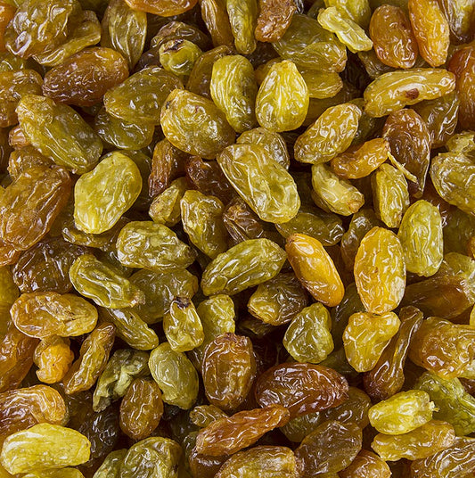 Druer Jumbo, grønne/gule, svovlbehandlede, Chile (ligner sultanas), 1 kg