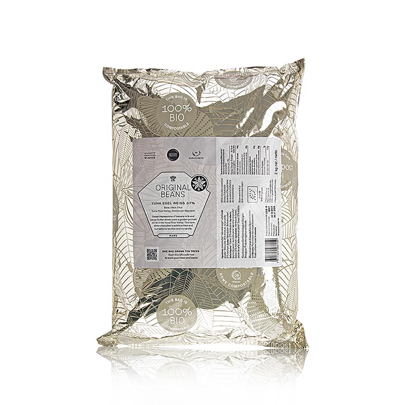 Edel Hvid Dom. Rep., 37%, hvid couverture, Callets, Original Beans, BIO, 2 kg