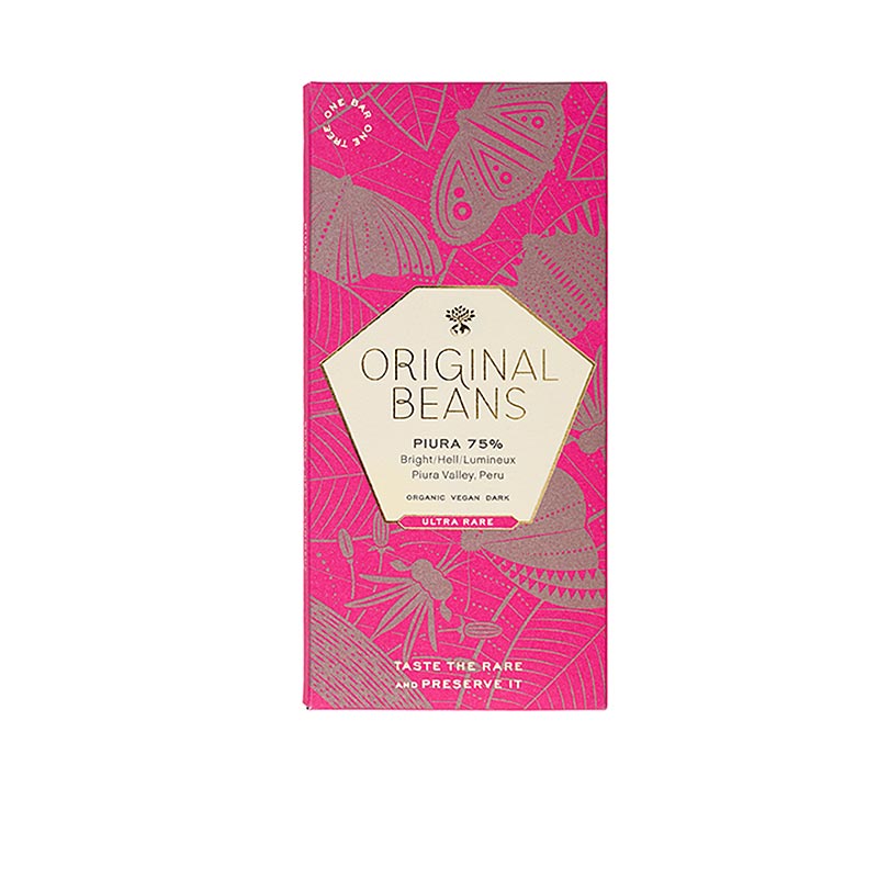 Piura Porcelana Peru, 75% mørk chokoladebar, originale bønner, BIO, 70 g