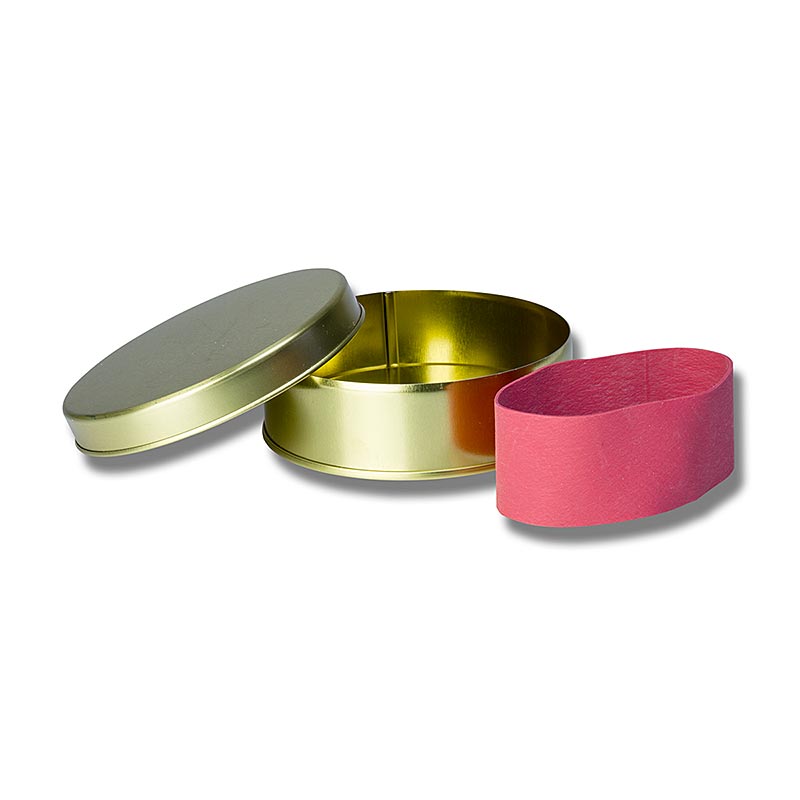 Kaviardåse - guld, uden tryk, med gummipakning, til 250 g kaviar, 1 stk.
