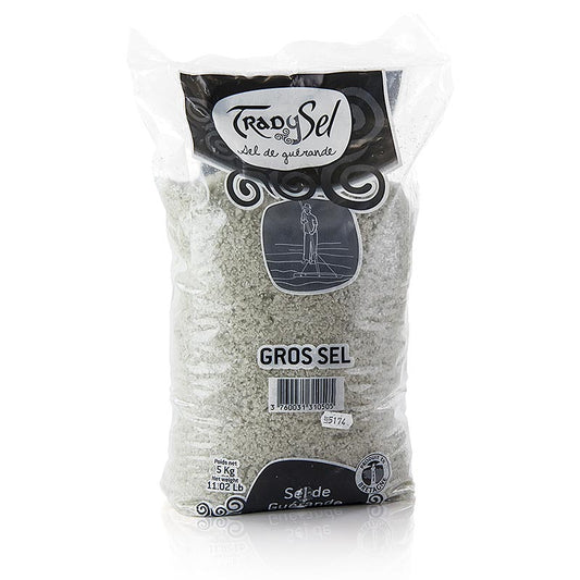 Havsalt, groft, gråt, fugtigt, Guerande/Frankrig, TradySel, 5 kg