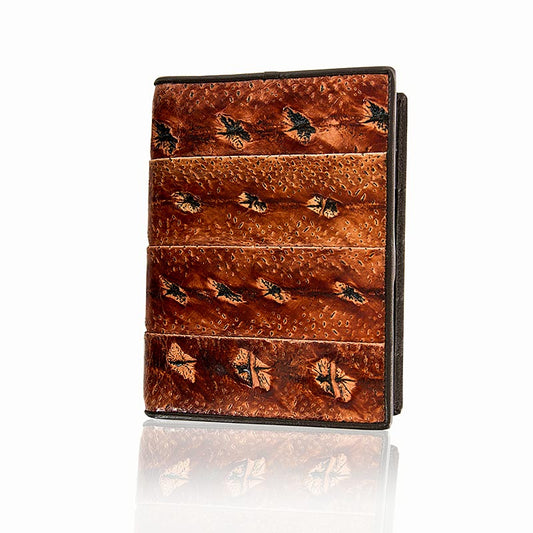 Ringbuch, A6, Stör-/Rinderleder, braun, 16,5x12,5cm, 1 St