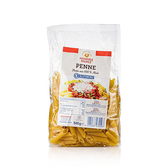 Hammermühle - Penne, lavet af majs, laktose- og glutenfri, 500 g