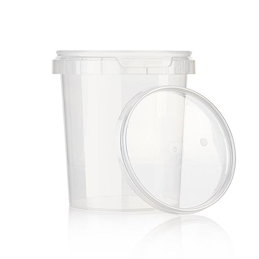 Plastkrukke "Circlecup", rund, med låg, ø 117x128mm, 870ml, 1 stk.