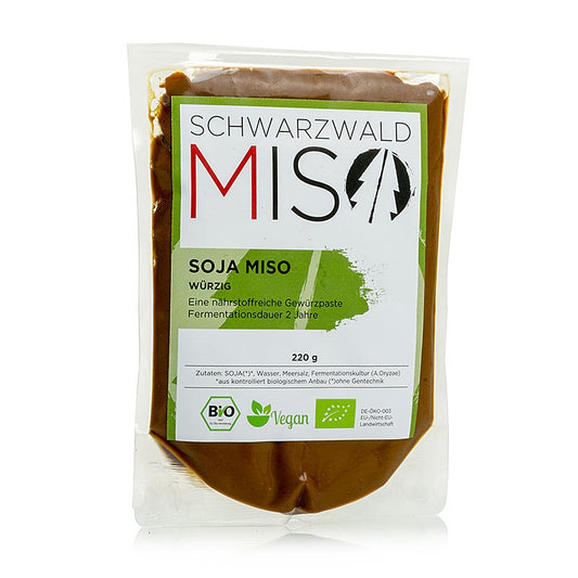 Miso sojapasta, krydret, Black Forest miso, økologisk, 220 g