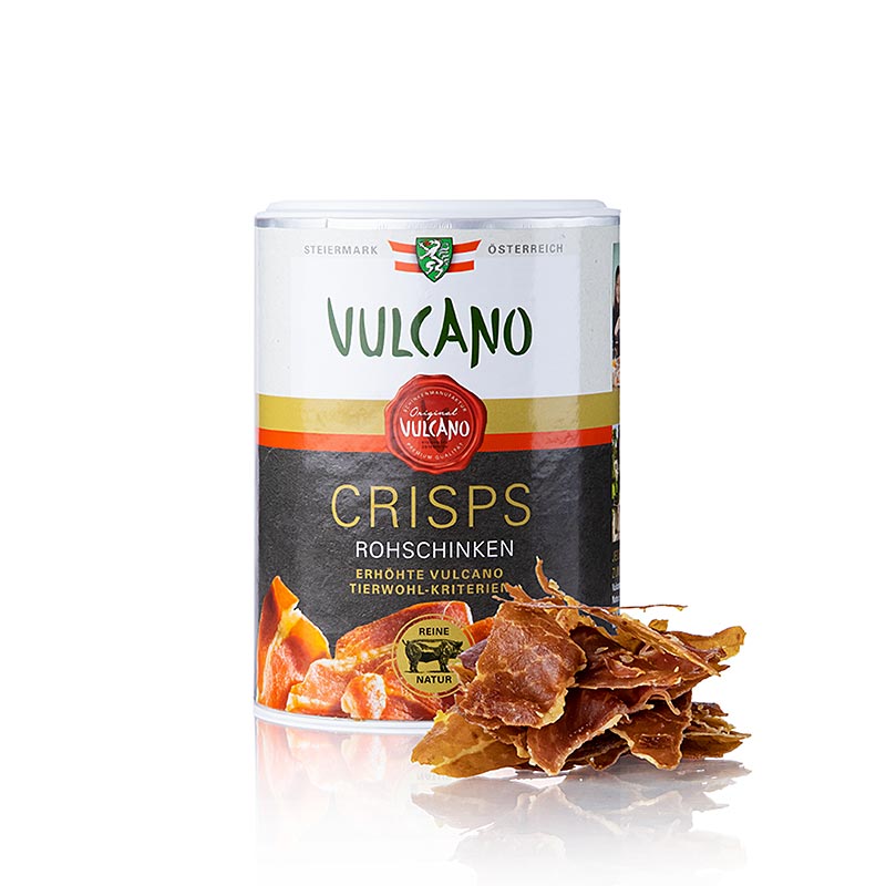 VULCANO Crisps, rå skinkechips, 35 g