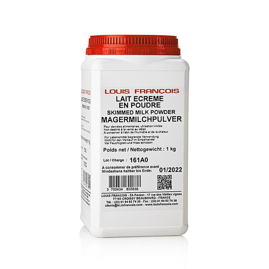 Fedtfattigt skummetmælkspulver (lait ecreme), maks. 1,5 % fedt, Louis Francois, 1 kg