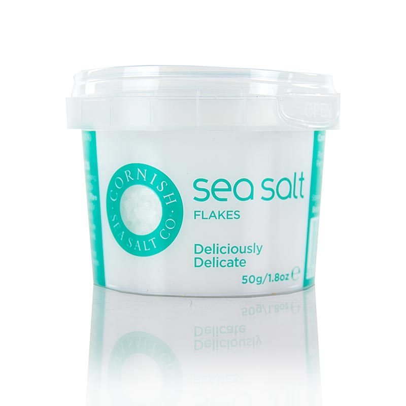 Cornish Sea Salt, grove havsaltflager fra Cornwall/England, 50 g