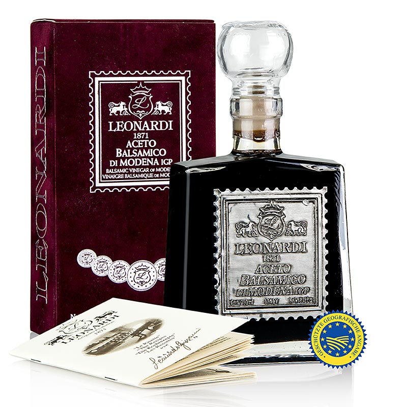 Leonardi - Aceto Balsamico di Modena IGP/ BGB, Velluto Bordeaux, 15 år, 250 ml