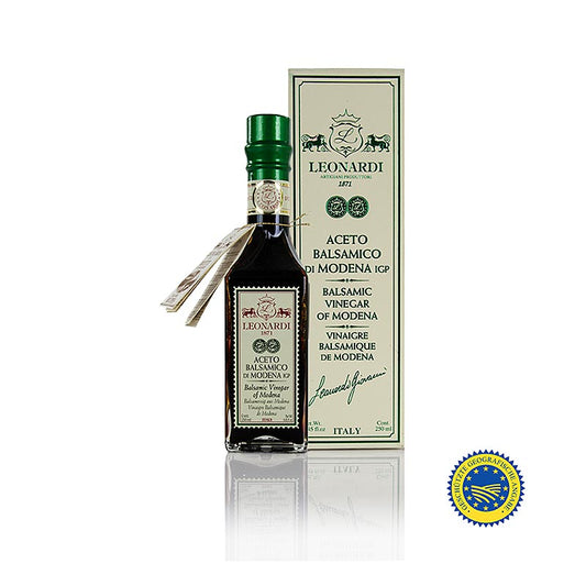 Leonardi - Aceto Balsamico di Modena IGP/g.g.A., Francobollo, 4 år, 250 ml