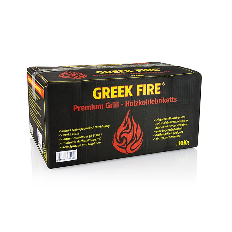 Grill BBQ - trækulsbriketter, Greek Fire, 10 kg