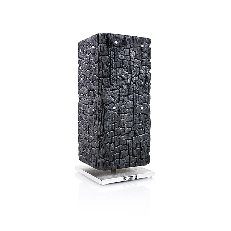 Cuttworx's knivblok "PYROlith", brændt ægte træ, magnetisk, 1 stk.