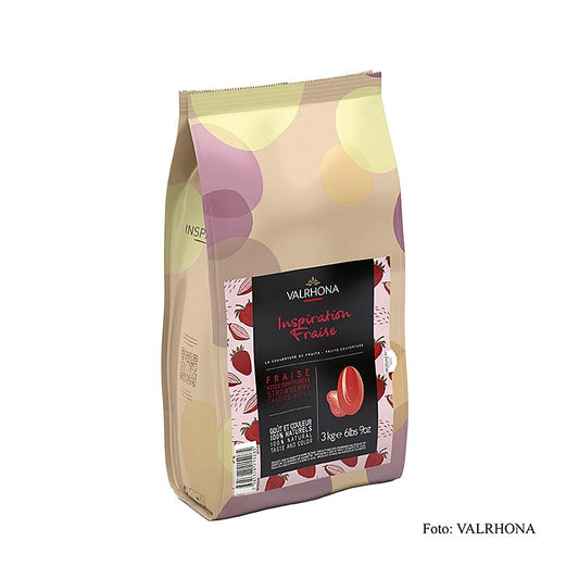 Valrhona Inspiration Strawberry, jordbærspecialitet med kakaosmør, 3 kg (15391), 3 kg