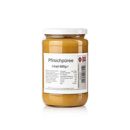 Puré/pasta - Fersken, hvid, fint filtreret, 680 g