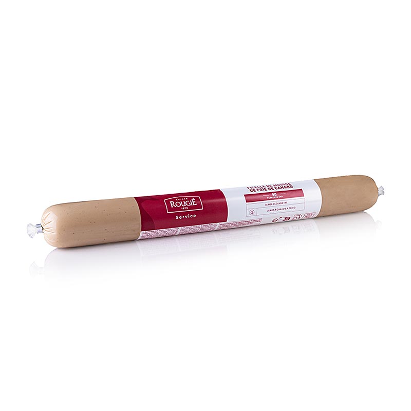 Andelevermousse, i stangform, 50 % foie gras, Ø 36 mm, 38 cm, Rougié, 400 g