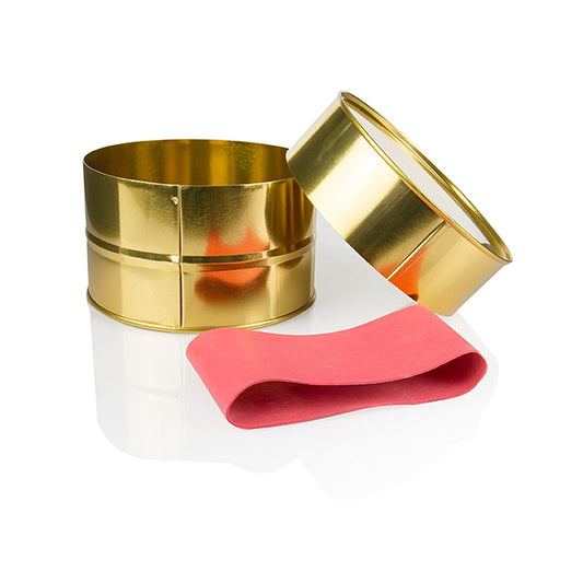 Kaviardåse - guld, uden tryk, uden gummi, ø12,5 cm, til 1000 g kaviar, 1 stk.