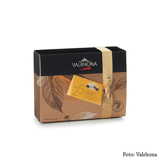 Valrhona Ballotin-sortiment, fin pralinéblanding, 230 g, 25 stk.