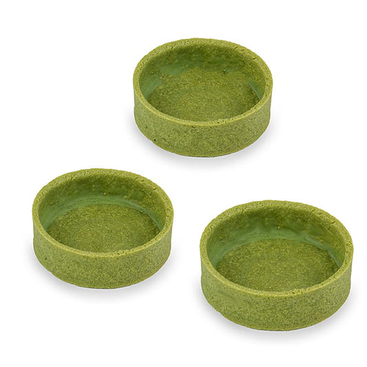 Grøn te dessert-tarteletter, overtrukket, ø 55x17mm h, 1 kg, 100 stk.