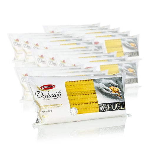 Granoro Dedicato - Mafaldine, bølgede båndnudler (10mm), No.5, 10 kg, 20 x 500g
