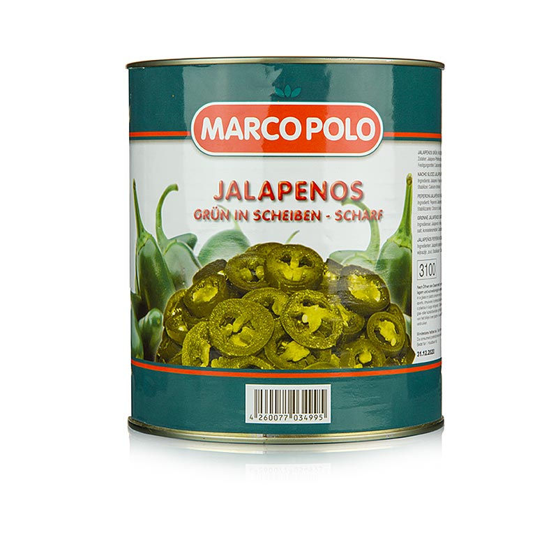 Chilipeber - jalapenos, i skiver, 3 kg