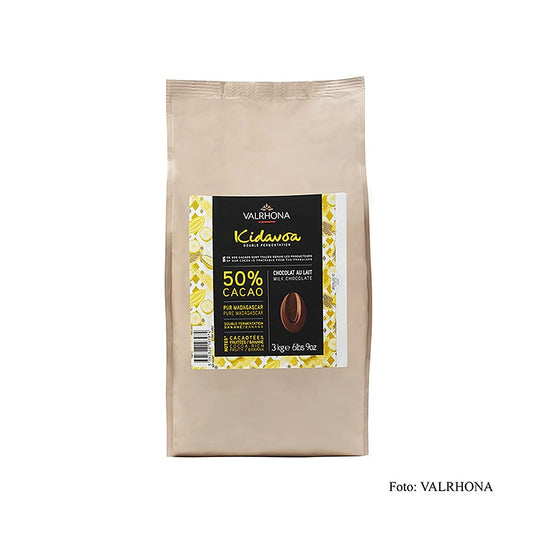 Valrhona Kidavoa Couverture (dobbeltgæret) 50%, Callets, 3 kg