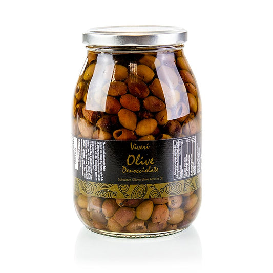 Sorte oliven, uden kerner, Leccino (Denocciolate), Viveri, 950 g