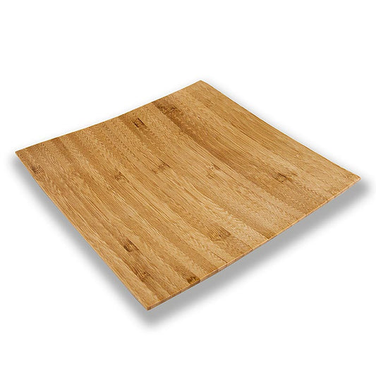Genanvendelig bambustallerken, brun, firkantet, 20x20cm, tåler opvaskemaskine, 1 stk.